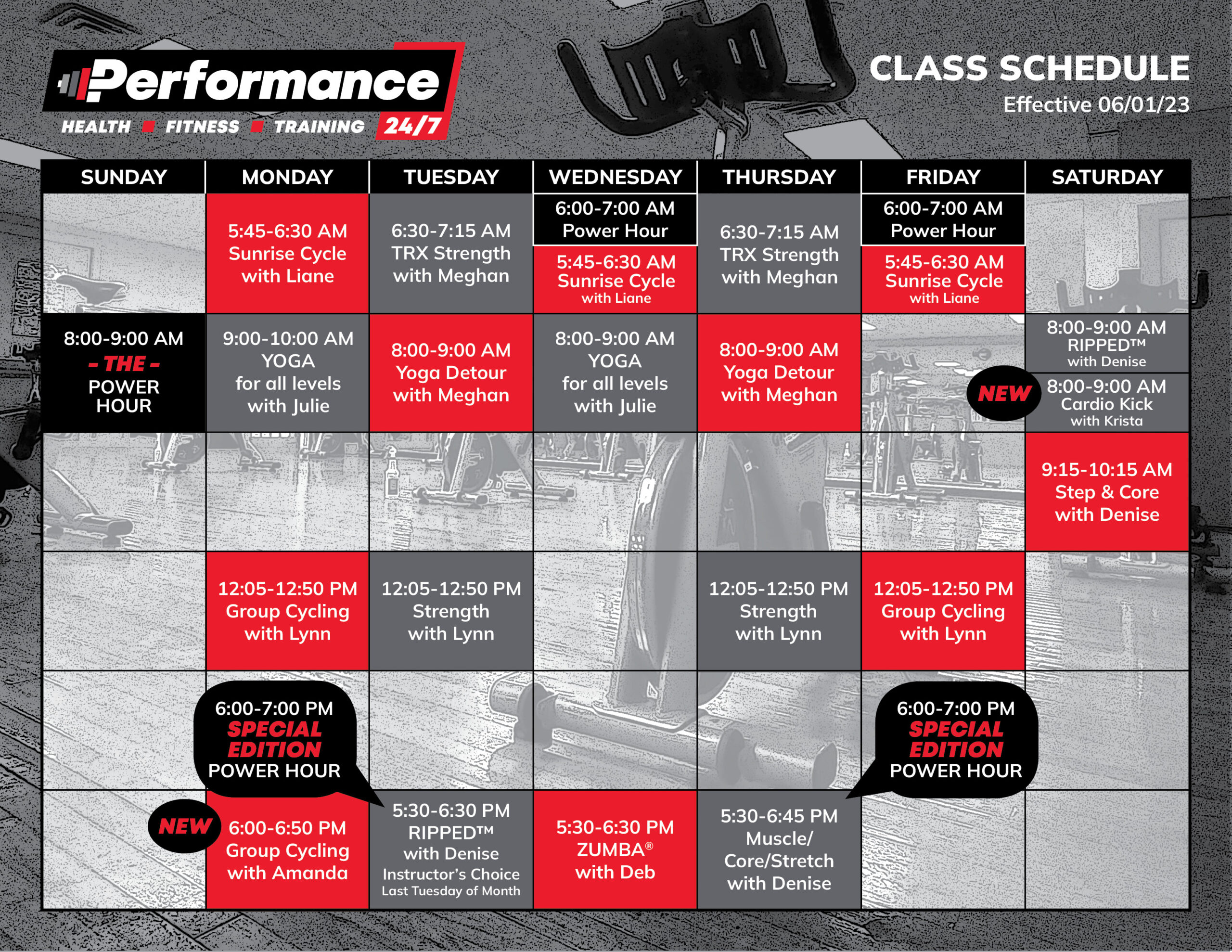 Class Schedule June 2023