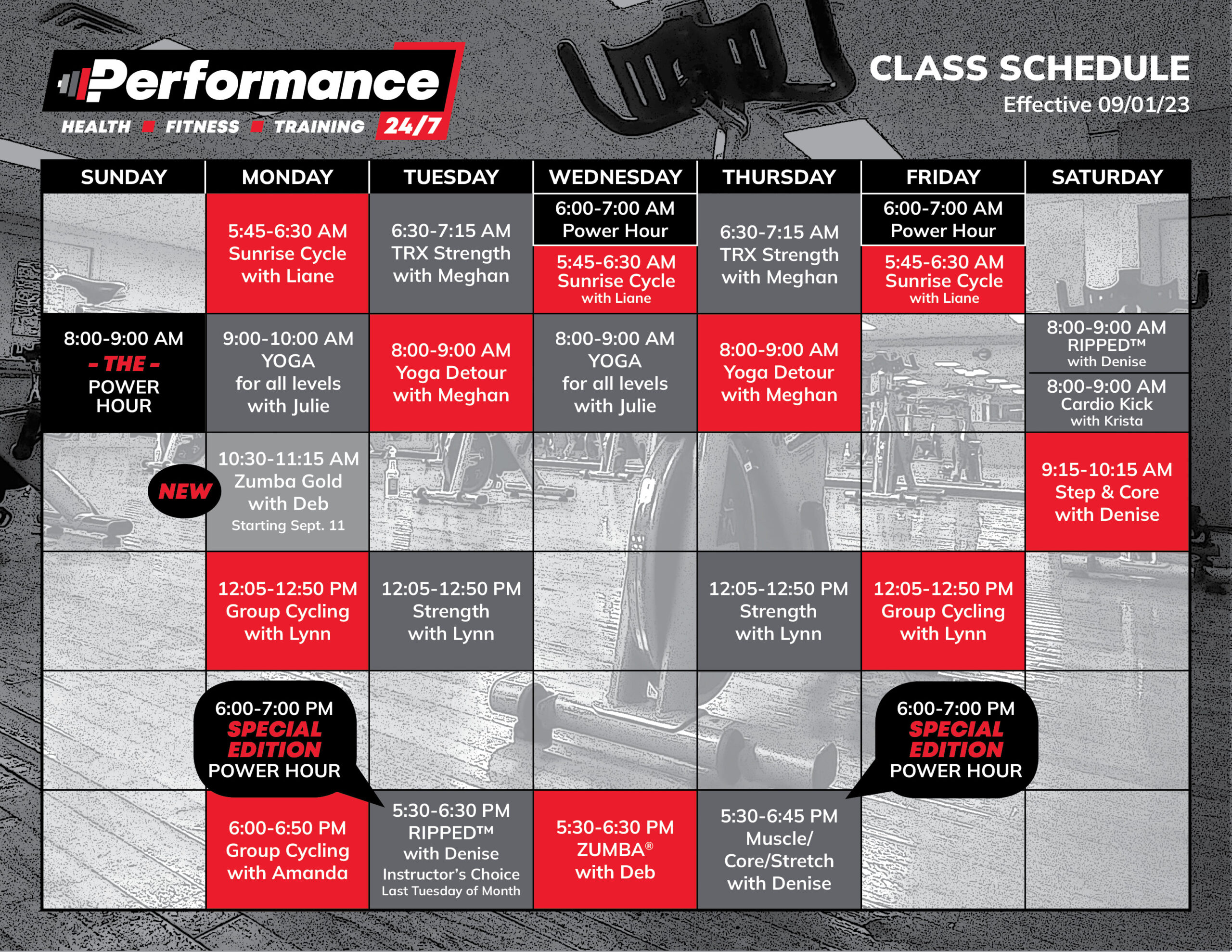 Class Schedule September 2023